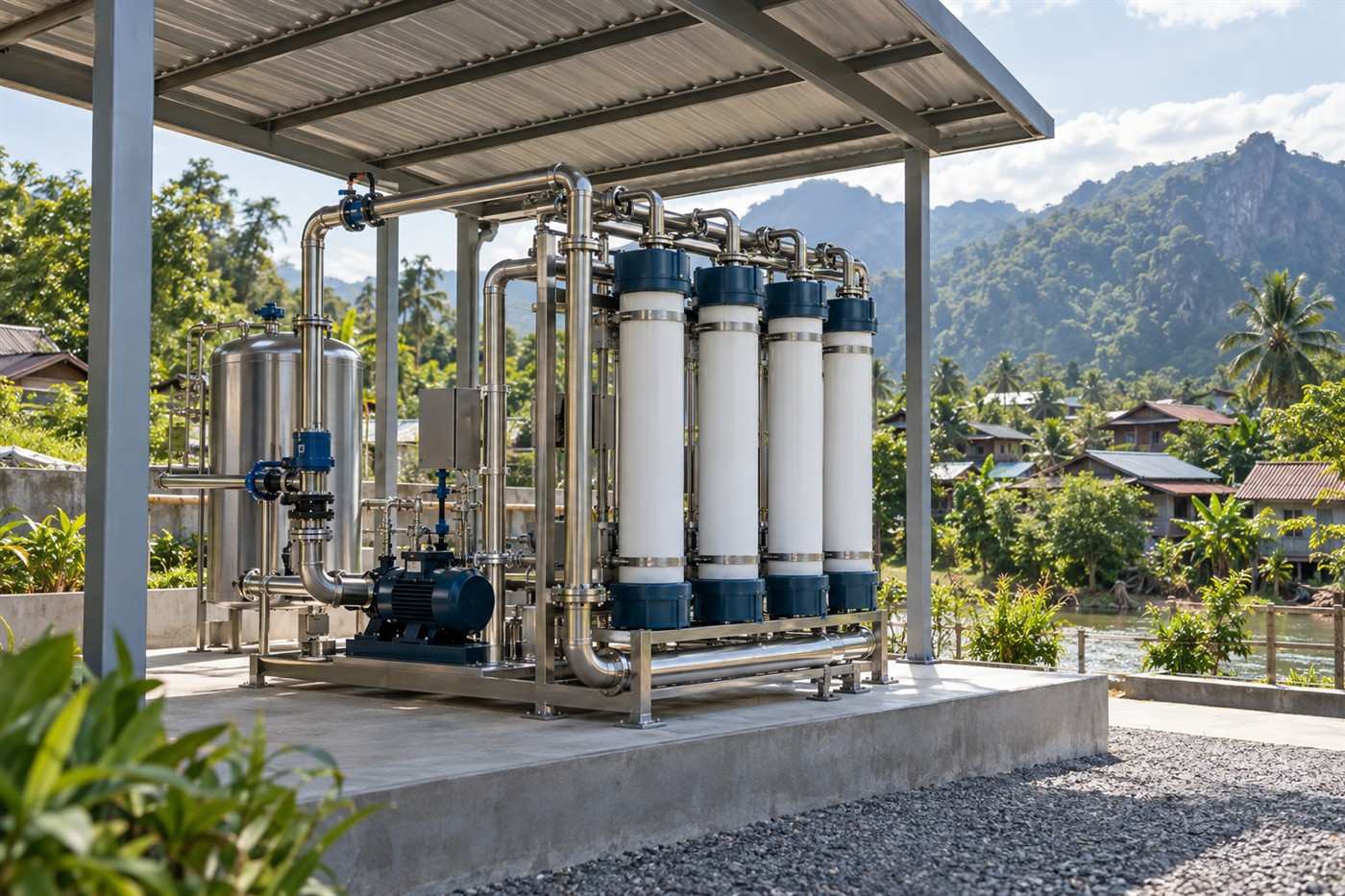 A community water treatment installation